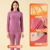 Conjunto de roupa íntima térmica de lã feminina, top e calça térmicos de seda forrados com fleece para o inverno, camada base para meninas e estudantes, pijama feminino
