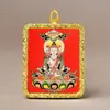 Colgante Thangka del Tíbet Zakilam Cuadrado Aleación de Acero de Titanio Oro Varios Patrones de Minerales Puede Elegir Directo de Fábrica