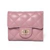Billetera Pequeña Estilo Chanel para Mujer Aokaqi, Billetera Corta para Monedas, Billetera Sencilla de Cuero Acolchado, Portafolletos de Gran Capacidad, Portatarjetas
