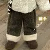 Conjunto de otoño e invierno para niña: chaqueta súper linda con forro de polar y pantalones de estampado de leopardo, perfectos para una niña de un año, elegante abrigo de invierno para salir