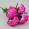 Crisantemo artificial de imitación no tejido, 5 cabezas, 21 cm, puntiagudo, flor artificial para el Festival Ruso de Qingming, conmemoración de tumbas, protección ambiental, flor