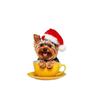 Transfronterizo Nuevo Perro 2D Acrílico Colgante Decoración Taza de Té Perro Decoración Colgante Navideña Dibujos Animados Creativo Vestido