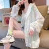 Chaqueta Coreana 2026 Primavera/Verano con Oso para Protección Solar para Mujer, Cárdigan con Capucha y Protección UV, Talla Grande Holgada