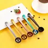 Cuchara Medidora de Acero Inoxidable 430 con Pinza, Pinza Selladora Multifuncional a Prueba de Humedad, Cuchara para Café, Cuchara Medidora para Leche en Polvo Dos en Uno
