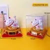Gato de la Suerte Alimentado por Energía Solar con Función Automática de Saludo Sensible a la Luz, Decoración de Coche Gato de la Fortuna, Adorno Curativo para Aliviar el Estrés, Regalo para Ceremonia de Apertura