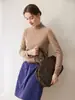 26 Outono Inverno Básico Versátil Gola Alta Meia Suéter de Caxemira Camada Interna Feminina Malha Grossa Malha Solta Cor Lisa Camada Base Para o Trabalho
