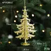 Decoraciones de Navidad, adornos dorados para árbol de Navidad, copos de nieve creativos, zapatos de cristal, colgantes de renos, accesorios galvanizados, colgantes