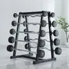 Conjunto de Barras Fixas Comerciais Rack para Barras Cabeça Redonda Barra Curva Academia Equipamento de Fitness Completo Revestido de Borracha Barra de Peso