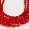 Según la tira no se decolora 4-10 mm cuentas redondas de cristal amarillo cuentas sueltas rojas pulsera de cuentas de jade en polvo accesorios para collares