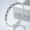 Pulseira de prata com contas da sorte de seis flores feminina pulseira móvel de puxar e empurrar joia moda online vermelho fresco fábrica direta atacado