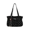 Bolso de mano, bolso de hombro, bolso de axila para mujer, moda nueva, gran capacidad, plisado relajado, lunares, 2026, fresco y elegante