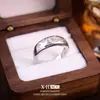 Anel Larga Estrela e Lua Micro-Incrustada Nicho Francês Leve Luxo Simples Minimalista Anel Aberto Exquisito Moda Temperamento Joias