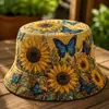 Colección de sitios web independientes transfronterizos nuevos de 2026: Sombrero de pescador y sombrero para el sol versátiles de arcoíris con estampado digital 3D y bordado acolchado, aptos para hombres y mujeres
