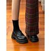 Zapatos pequeños de cuero estilo coreano para mujer 2023 Primavera Nuevos Estilo británico jk Tacón grueso Suela gruesa Mocasines Preppy Zapatos individuales ins