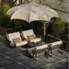 Oficina de Ventas de Villa en Patio de Jardín Exterior Paisajismo Impermeable Protección Solar Aleación de Aluminio Acero Inoxidable Combinación de Muebles de Diseñador