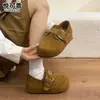 Sandálias Birkenstock originais de couro, com sola grossa, que aumentam a altura, de uso bidirecional, para mulheres, outono de 2026, novos mocassins versáteis, sem cadarço, com sola macia