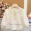 Nueva Camisa de Muñeca Jacquard Bordado de Algodón Puro para Niñas Otoño Moda para Bebés Camisa Infantil Ropa Moderna para Niños