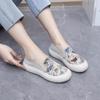 Zapatos de Tela para Mujer 2025 Primavera y Verano Nuevos Estilo Coreano Zapatos de Pescador Flats Casuales y Cómodos Transpirables Venta al por Mayor Zapatos Slip-On para Mujer