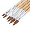 Pluma de cristal para uñas mango de madera 2#-12# 6 juegos de pluma para esculpir uñas 3D pluma de cristal visón pluma de cristal para uñas
