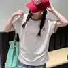 Camiseta Listrada de Verão para Meninas 2026 Novo Estilo Coreano Corte Solto Gola Redonda Manga Curta Top para Crianças