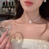 Collar de Perlas Camelia Estilo Francés para Mujer Diseño de Nicho Sentido Avanzado Lujo Ligero Nuevo Estilo Cadena de Collar Estilo Ins