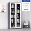 Estantería de acero con veta de madera, vitrina modular con puerta de cristal para el hogar, estudio u oficina, adecuada para almacenar documentos