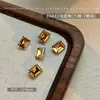 Arte de Uñas 2025 Nuevo Estilo Maillard Fondo Puntiagudo Diamante Celebridad de Internet Estilo Caliente Otoño e Invierno Cuadrado Grueso Color Rojo Café Diamante Estéreo Joyería para Uñas