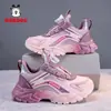 Zapatos Infantiles Bobodou Zapatos para Niñas Otoño Nuevo Estilo Superficie de Cuero Impermeables Zapatos Deportivos Infantiles Niños Medianos y Grandes Zapatos Casuales para Niñas