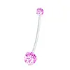 Piercing de Ombligo con Barra Suave Transfronteriza con Brillo, Anillo de Ombligo UV, Piercing de Moda para Mujeres, Barra Transparente para Danza del Vientre, Joyería de Ombligo para Maternidad