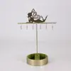 Porta Joyas de Metal Dorado Pintado con Elemento de Bailarina de Ballet para Exhibición de Joyas, Nuevo Producto Transfronterizo