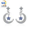 Pendientes de luna y estrella con temperamento Mori, estilo japonés y coreano, dulces y sencillos, lindas joyas para orejas de luna y estrella, al por mayor