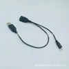 Cabo de dados OTG USB fêmea para USB macho e micro USB, cabo de dados um para dois, porta de alimentação USB