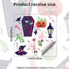 Adesivos Estáticos Mágicos de Halloween Desenho Animado com Padrões de Bruxa, Poção, Caixão, Morcego para Decoração de Janela de Quarto e Sala de Estar