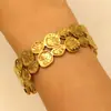 Pulsera de Acero Inoxidable Estilo Ins de Moda Transfronteriza Europea y Americana para Mujer con Flor de Bambú Gota de Agua Geométrico Abierto