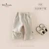 MsPualaNueva colección de otoño e invierno: Ropa de bebé niña Clase A, con detalles de lazo bordados y un pantalón largo ligeramente acampanado con forro de polar
