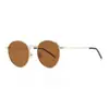 Óculos de Sol Liu Renna Mesmo Estilo Feminino 2025 Novos Vintage Redondos High-end Rosto Pequeno Metal Armação Pequena Óculos de Sol