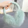 Protetores de Ouvido de Pelo Sintético de Raposa Branca Ruiya Grandes Protetores de Ouvido de Pelúcia para Calor e Proteção Contra Geada Protetores de Ouvido de Inverno para Mulheres