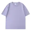 Camiseta de Algodón Puro 240g Transfronteriza Oversized Hombro Caído Manga Corta Talla Europea Hilo Doble Lisa Color Sólido