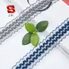 Punto de color elástico Corona de encaje flor de pez cinta de pescado encaje elástico de doble fila cinta de tejer de encaje elástico hecha a mano DIY