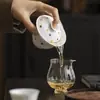 Cuenco Tapa de Cerámica Blanca de Porcelana Blanca y Arcilla de Jade de las Dinastías Tang y Song, Juego de Té Kung Fu para Uso Doméstico, Taza de Té Pequeña de Pared Delgada, Cuenco Tapa Creativo