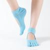 Calcetines de yoga de cinco dedos sin espalda personalizables con logotipo. Calcetines transpirables de cinco dedos con puntera dividida. Calcetines casuales de estilo japonés resistentes a los olores.