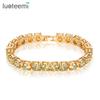 Pulseira Jinse de zircônia de fileira única latão zircônia amarelo oliva cor moda europeia e americana Joias de Fada Atacado