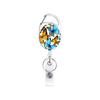 Aleación de Zinc Blanco Serie Mariposa Flor Impreso Hebilla Fácil de Tirar Retráctil Llavero Fácil de Tirar Carrete para Insignia