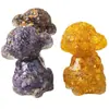 [Teddy de Vestir] Enfeites de filhote de vestir Desktop adoráveis decorativos produção de resina e cristal natural