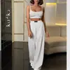 Ins Mais Vendido Cruzamento Russo Novo Moda Feminina Camisola Calça Wide-Leg Conjunto Duas Peças Roupa de Casa