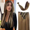 Set de Peluca Europea y Americana de Siete Piezas de Cabello Largo y Liso Transfronterizo para Aumentar el Volumen del Cabello, Extensiones de Cabello de Peluca Natural Invisibles