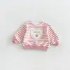 Sudadera Corazón Dulce para Niñas 2026 Nuevo Otoño Bebé Top de Encaje Rayado Falda-Pantalón Infantil zqy6285
