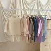 Ropa interior térmica para niños y niñas, tops y pantalones de otoño, empalme de color liso, ropa de casa sencilla, nuevo conjunto de cuello redondo 2025