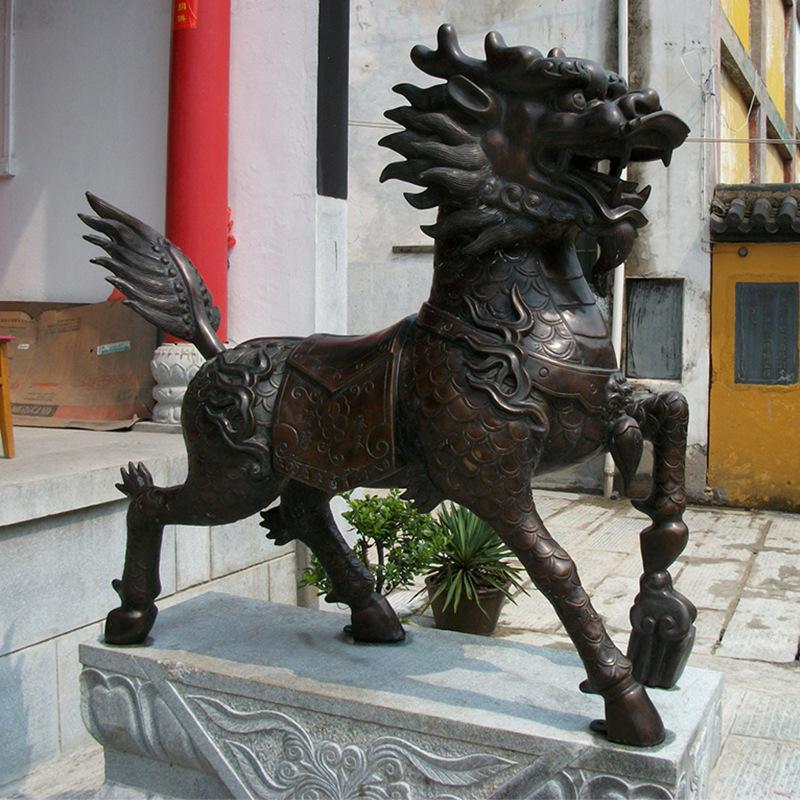 铜麒麟镇宅摆件