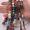 Pedra Vulcânica Aromaterapia Colorida Furo Reto Contas Redondas DIY Pulseira Colar Feito à Mão Joias com Contas Material Acessórios Pequenos